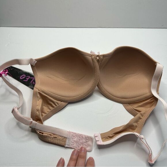New Panache Jude Tan Molded Cup Bra 34D Lace Trim - Picture 7 of 7